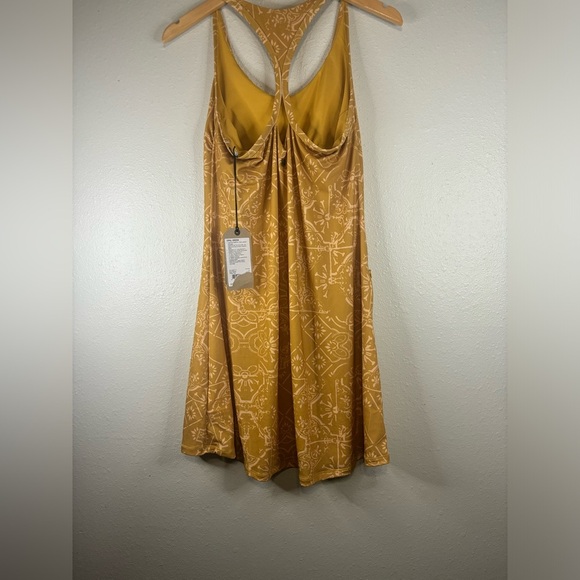 prAna Bodycon Above The Knee Midi | yellow and peach | medium - Picture 5 of 5
